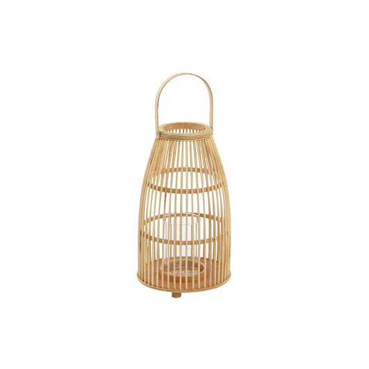 Castiçal de bambu de vidro para decoração de casa DKD (25 x 25 x 56 cm)