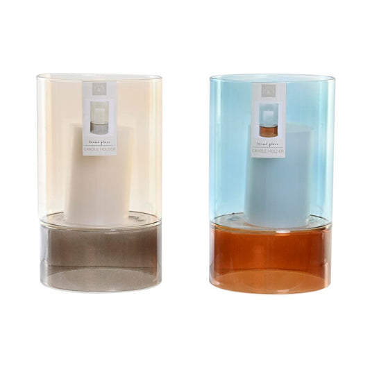 Bicolor Wax Glass Candle Holder (2 Units)