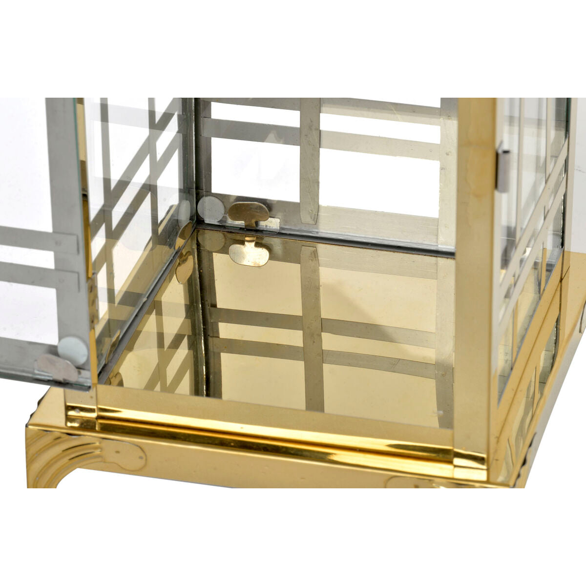 Postes de luz DKD Home Decor Vidro Dourado Metal (22 x 22 x 57 cm) (22 x 22 x 49 cm)