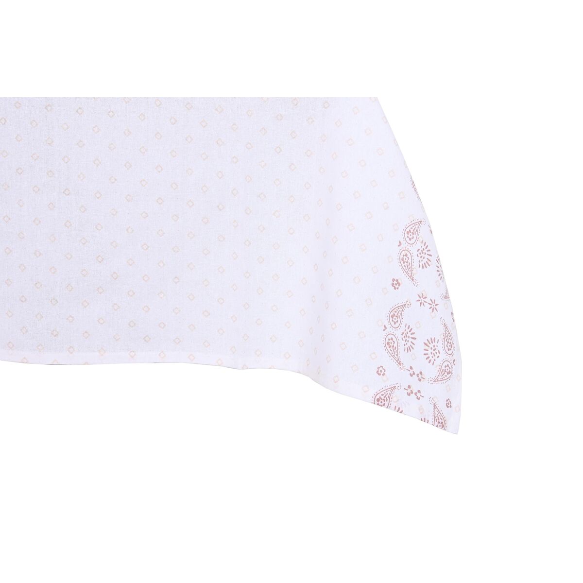 Tablecloth and napkins DKD Home Decor Pink White (150 x 150 x 0.5 cm) (2 Units)