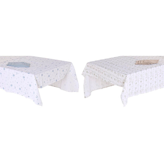 Toalha de mesa e guardanapos DKD Home Decor Azul Marrom Branco (150 x 250 x 0,5 cm) (2 unidades)