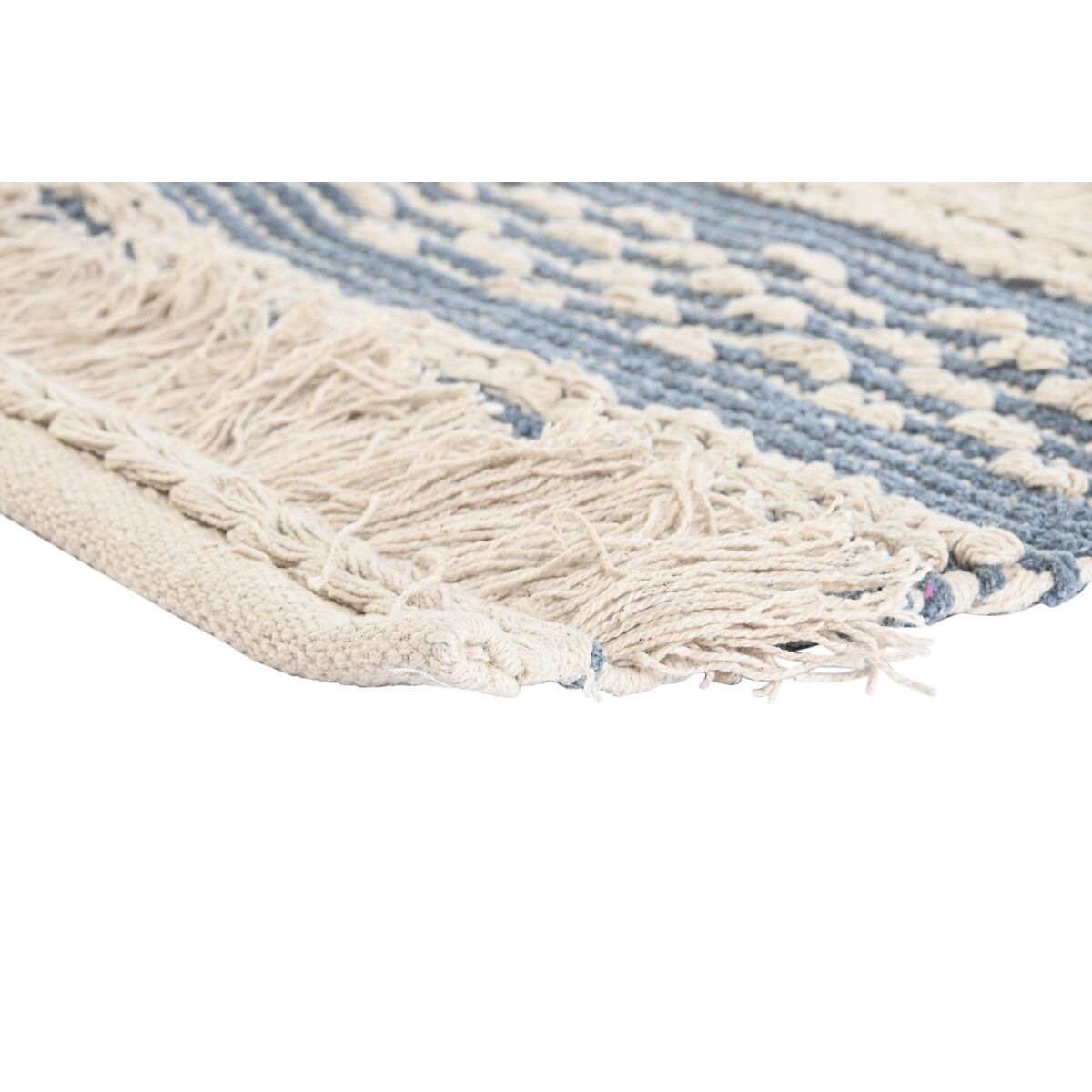 Tapete para decoração de casa DKD 180 x 120 x 2 cm algodão azul boho branco