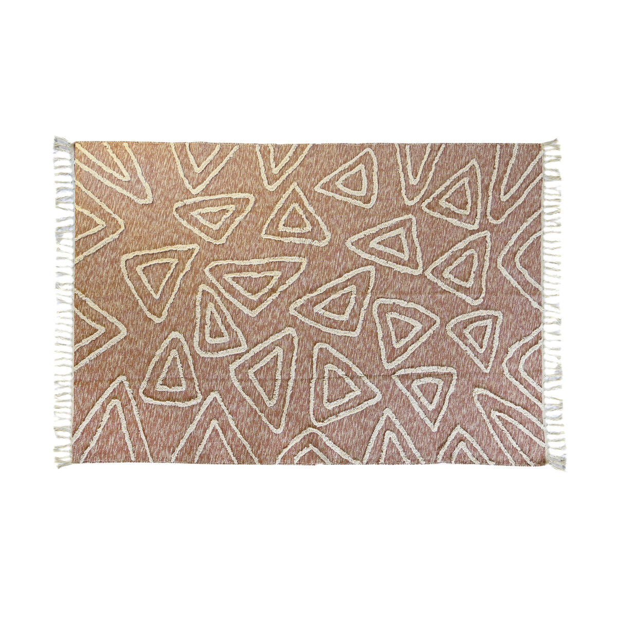 Tapete DKD Home Decor rosa terracota branco urbano franja (160 x 230 x 1 cm)