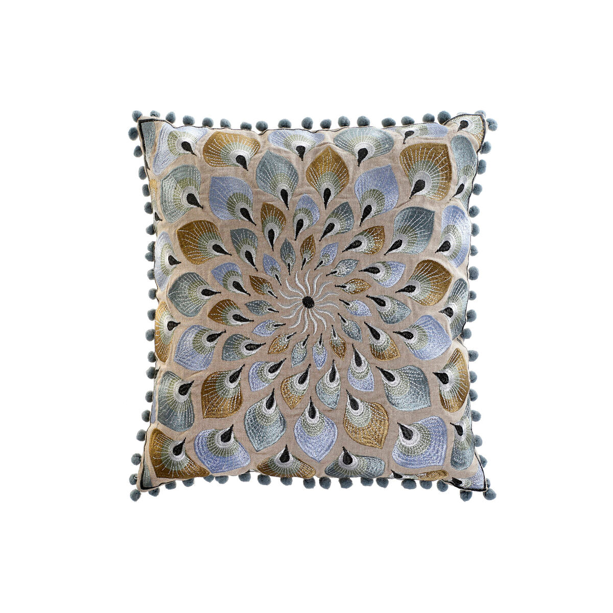 DKD Home Decor Beige Blue cushion (40 x 15 x 40 cm)