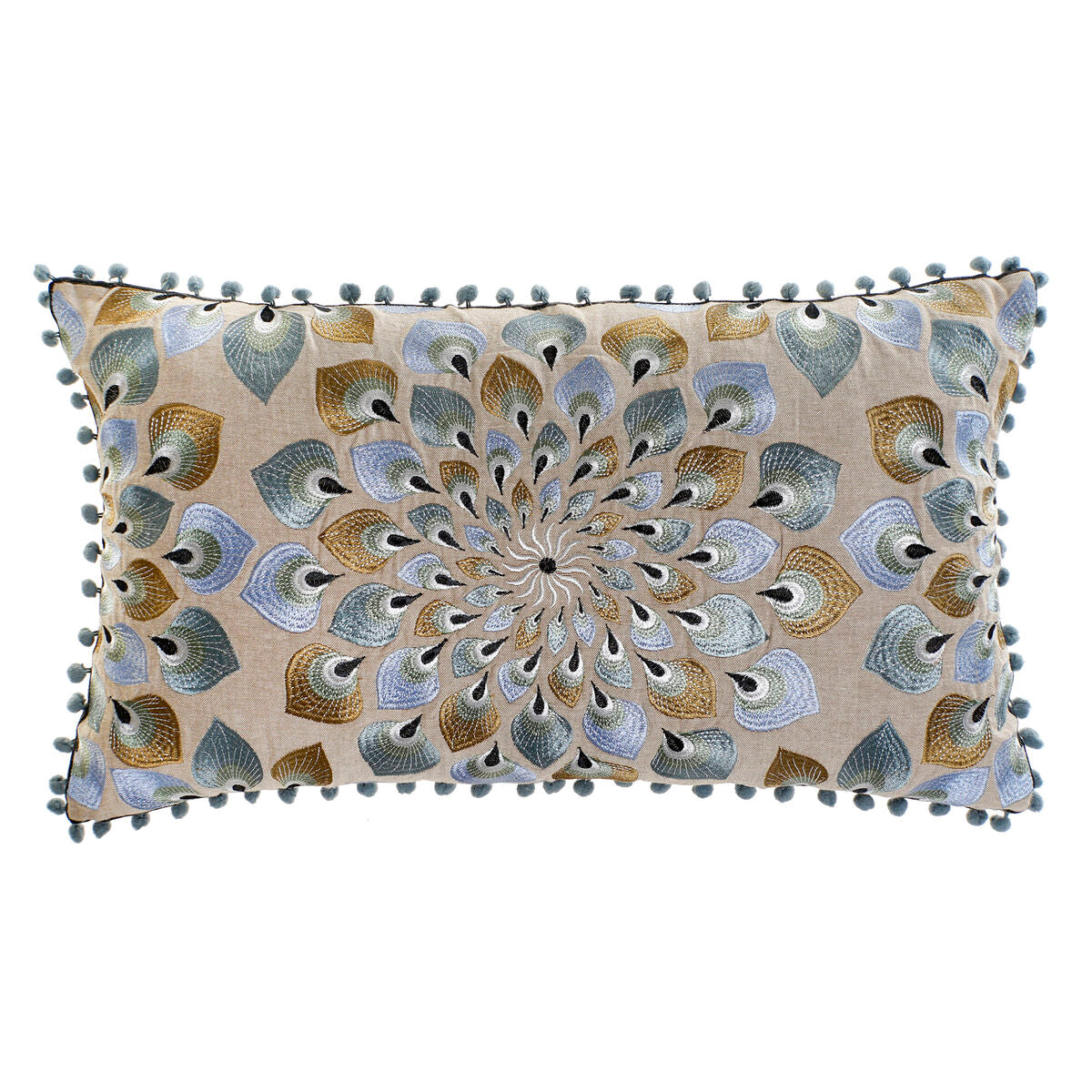 DKD Home Decor Beige Blue cushion (36 x 15 x 60 cm)