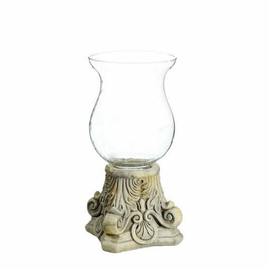 Candle holder 26 x 26 x 58.5 cm Glass Cement Cream