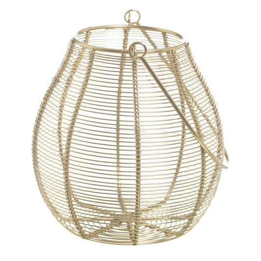 Lantern Candle Holder Golden Iron Lantern 18 x 18 x 24 cm