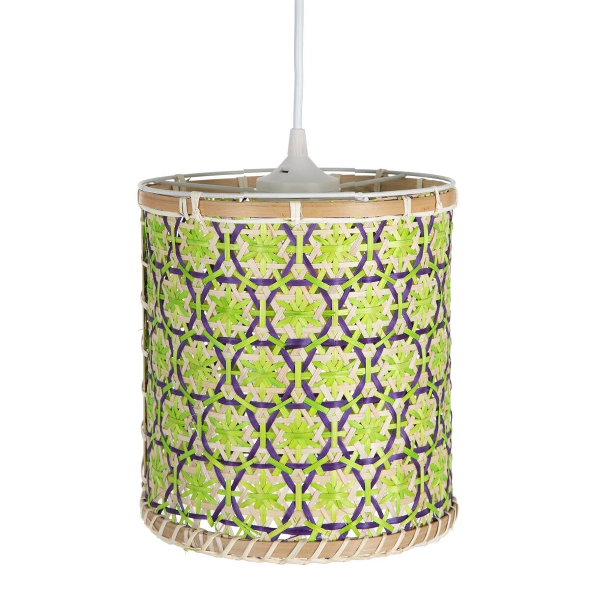 Ceiling Lamp 32 x 32 x 29 cm Natural Green Bamboo (3 Units)