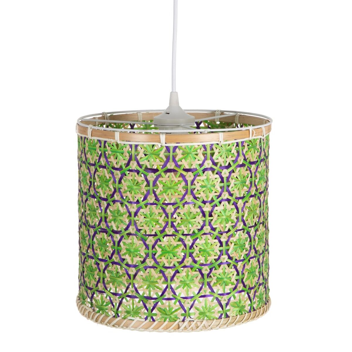 Ceiling Lamp 32 x 32 x 29 cm Natural Green Bamboo (3 Units)