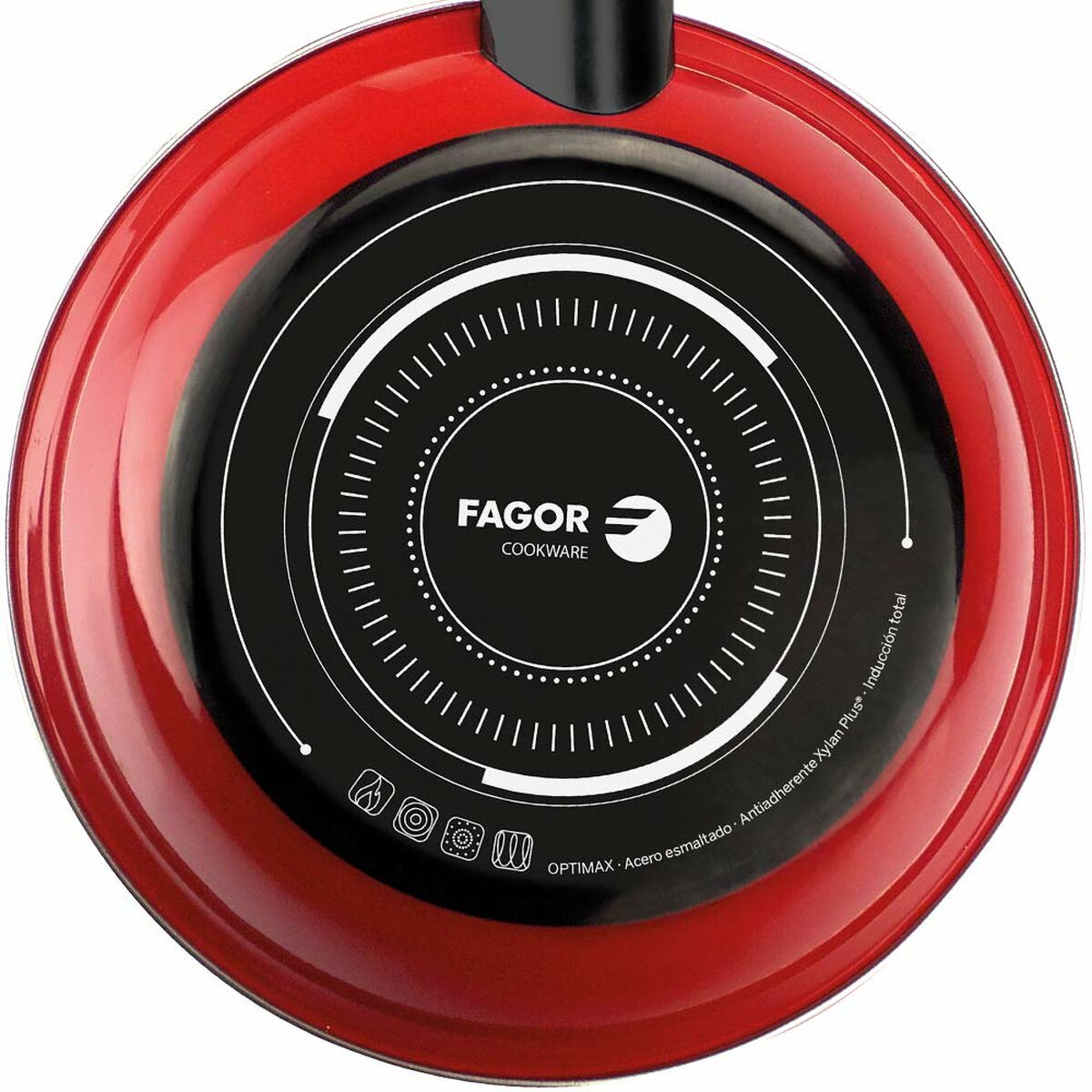 Sartén FAGOR Optimax Rojo Acero Esmaltado (Ø 28 cm)