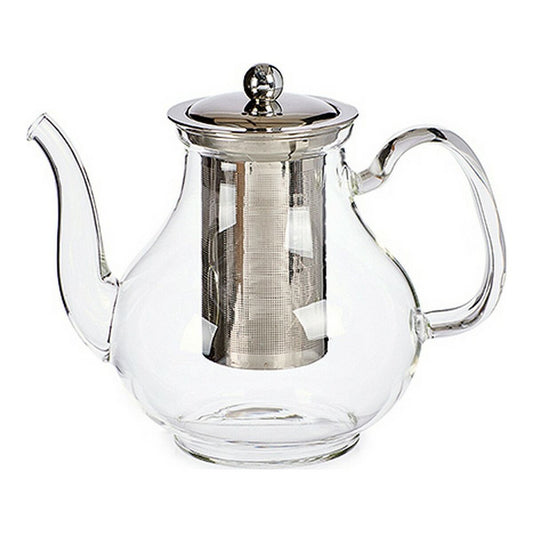 Classic Large Glass Transparent Steel Teapot (1100 ml)