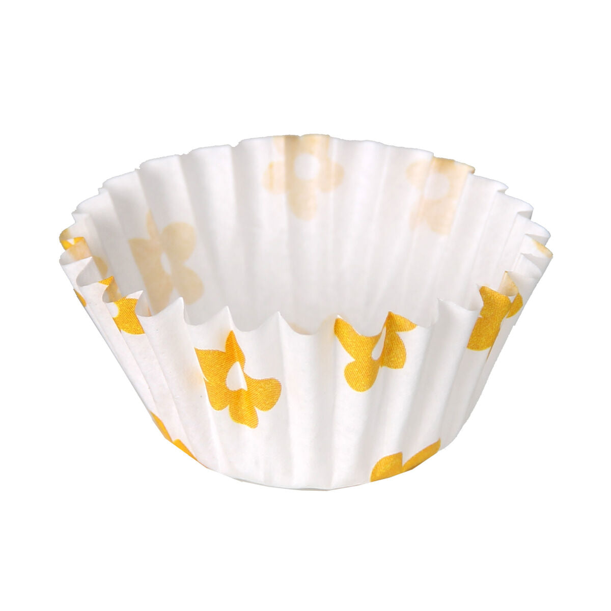 Cupcake Molds Algon Yellow Flower Disposable 14 x 2.5 cm 75 Units