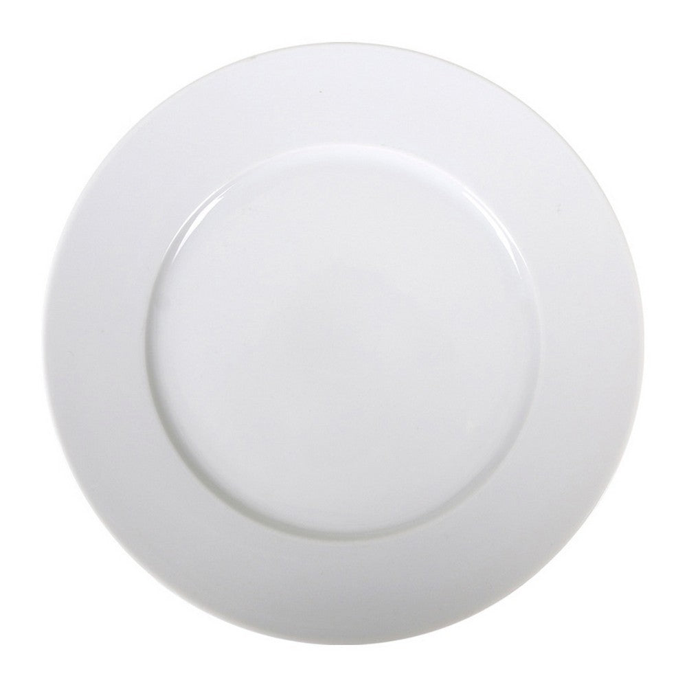 Plato Llano La Mediterránea Saler Porcelana Blanco (Ø 25 cm)