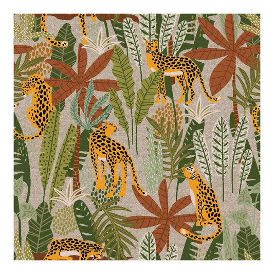 Things Home Trade Jungle Tablecloth 140cm x 25m Cotton and Polyester