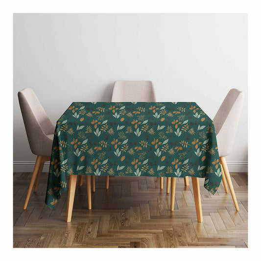 Emerald Green Tablecloth Leaves 140x200 cm