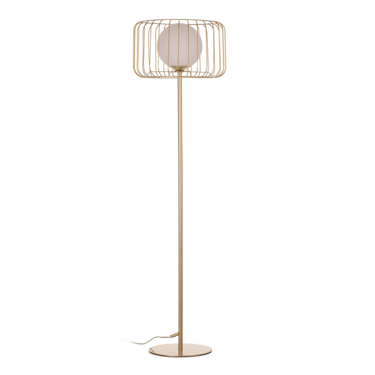 Floor Lamp 40 x 40 x 144 cm Gold Glass White Metal