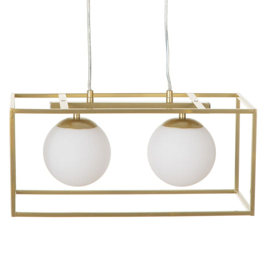 Ceiling Lamp 45 x 20 x 20 cm Gold Glass White Metal