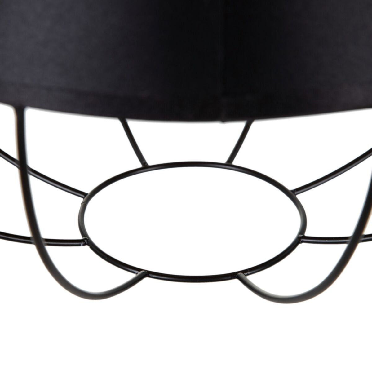 Ceiling Lamp Synthetic Fabric Black Gold Metal 30 x 30 x 41 cm