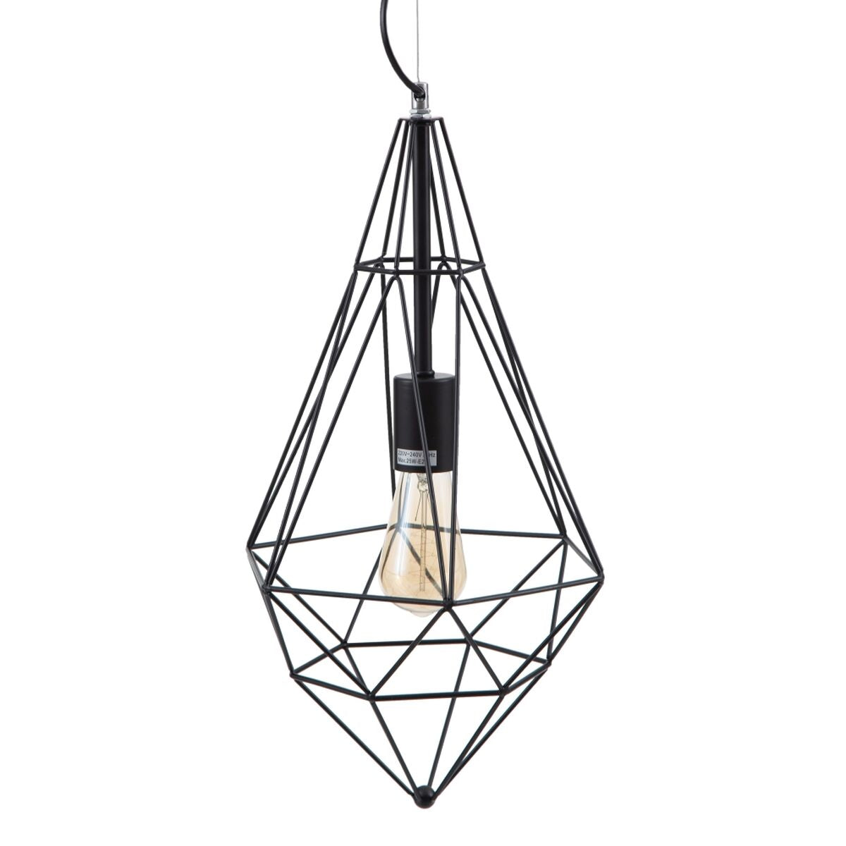 Ceiling Lamp Black Metal 26 x 26 x 46 cm