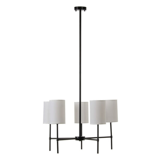 Ceiling Lamp 64 x 64 x 38 cm Synthetic Fabric Black Metal White