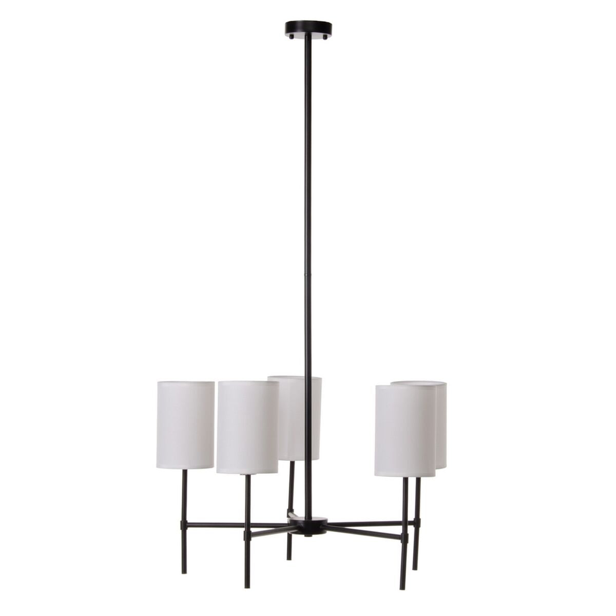 Ceiling Lamp 64 x 64 x 38 cm Synthetic Fabric Black Metal White