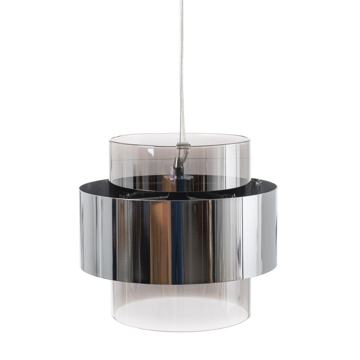 Ceiling Lamp 28 x 28 x 120 cm Glass Metal Silver