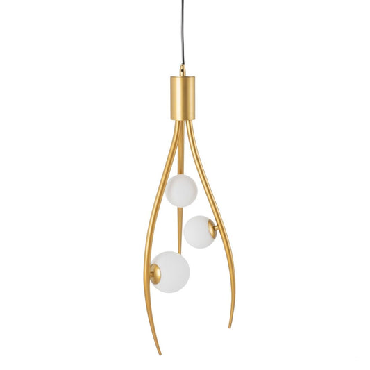 Ceiling Lamp 22 x 22 x 120 cm Gold Glass Metal