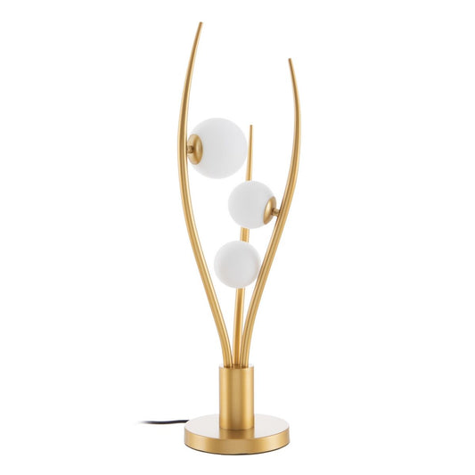 LED Table Lamp Crystal Gold Metal 22 x 22 x 70 cm