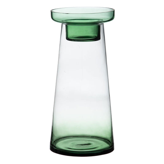 Candle holder 16.5 x 16.5 x 35 cm Green Glass