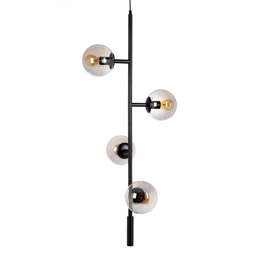 Ceiling Lamp 40 x 40 x 234 cm Glass Black Metal Modern