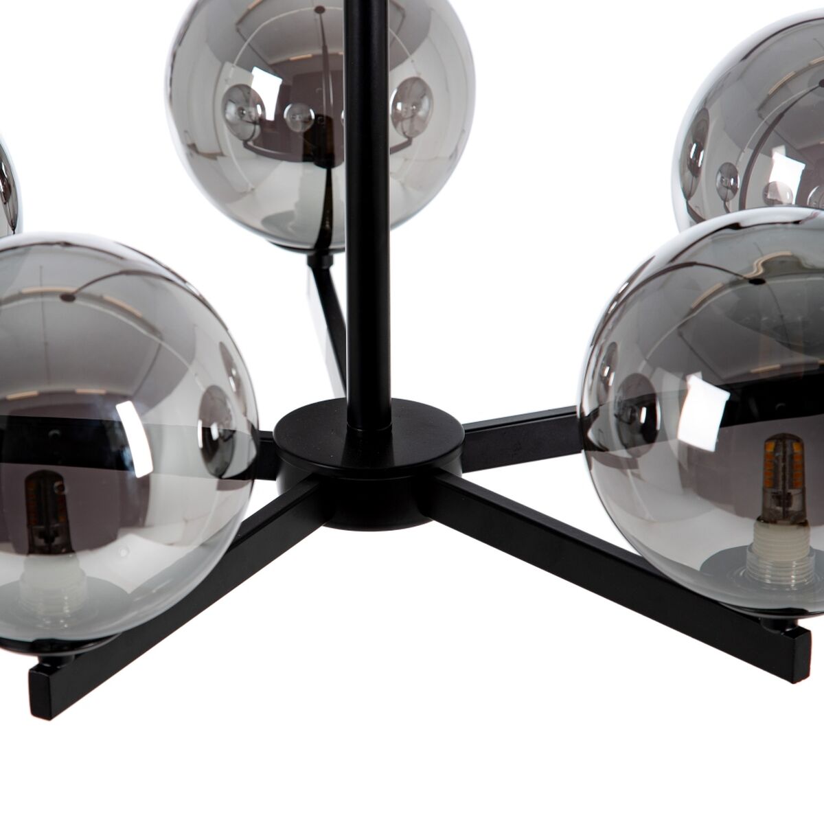 Ceiling Lamp 60 x 60 x 97 cm Glass Black Metal Modern