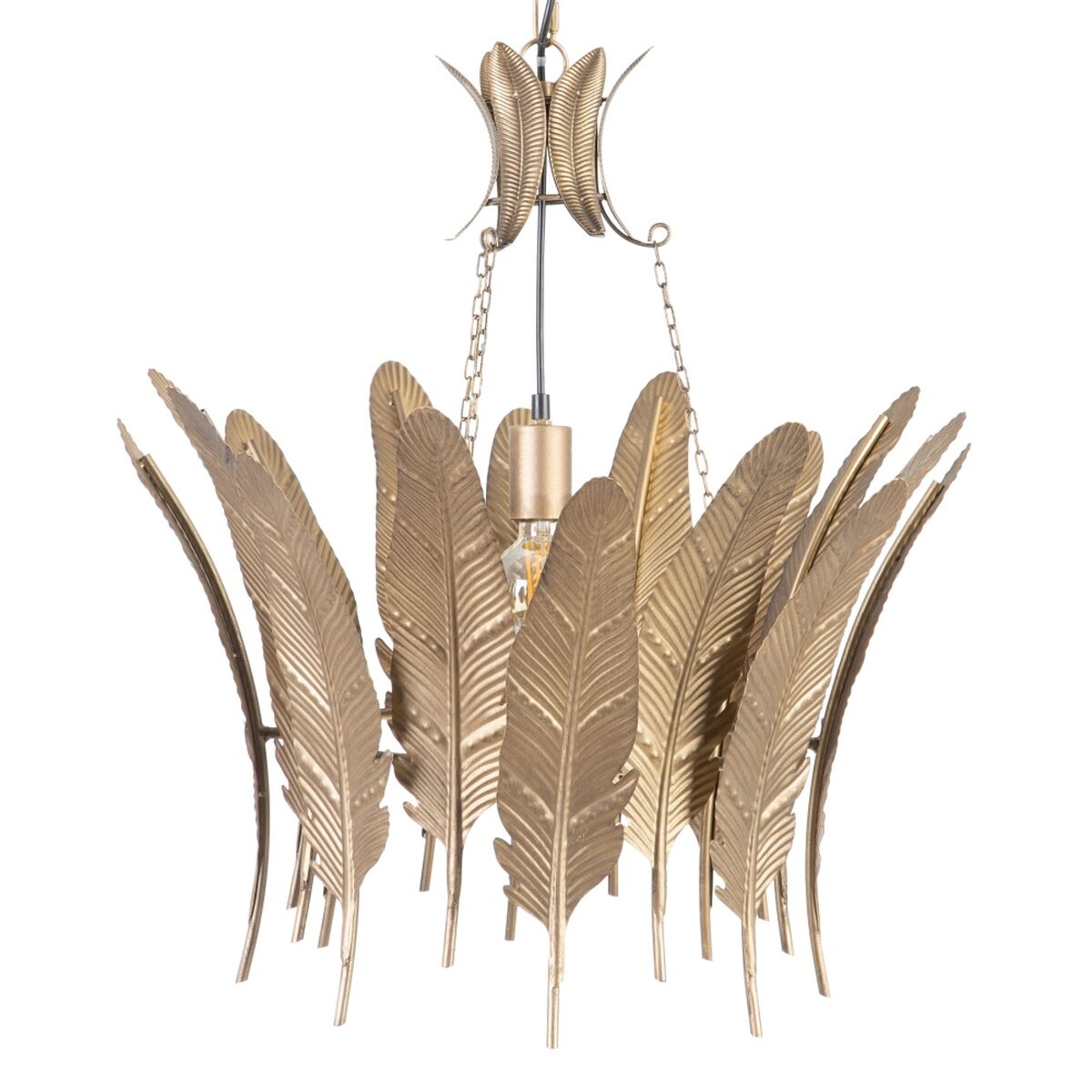 Ceiling Lamp 55 x 55 x 60 cm Leaves Gold Metal