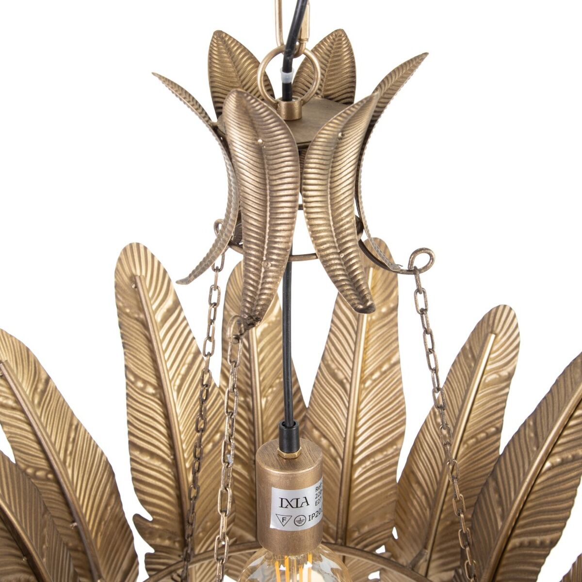 Ceiling Lamp 55 x 55 x 60 cm Leaves Gold Metal