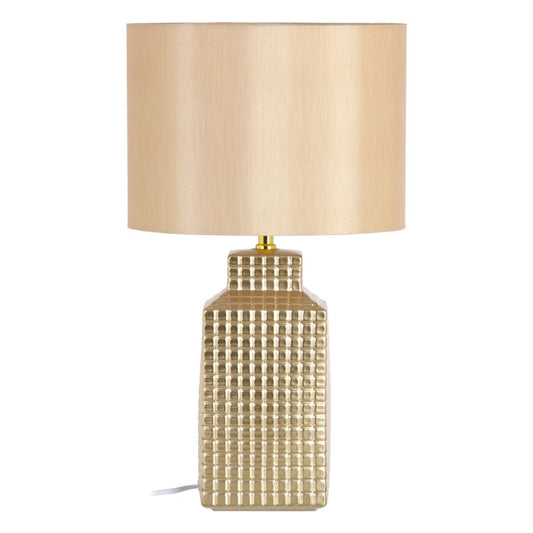 Ceramic Table Lamp Synthetic Fabric Gold 32 x 32 x 40 cm