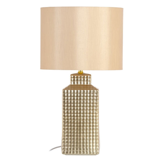 Ceramic Table Lamp Synthetic Fabric Gold 36 x 36 x 46 cm