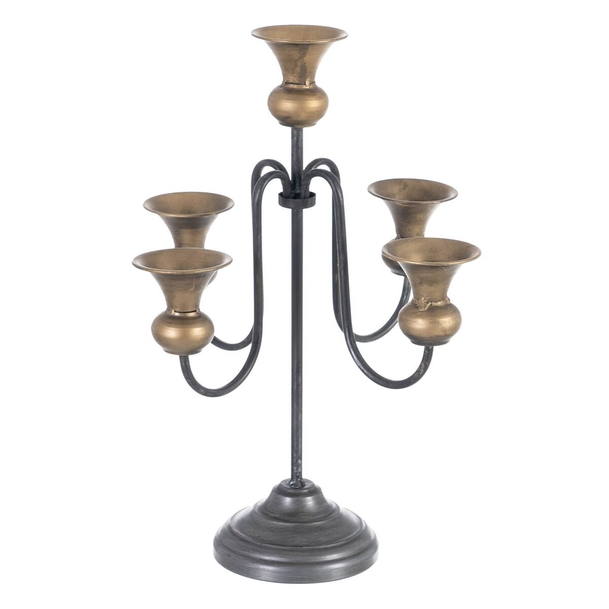 Candelabro 27,5 x 27,5 x 44,5 cm Negro Dorado Metal