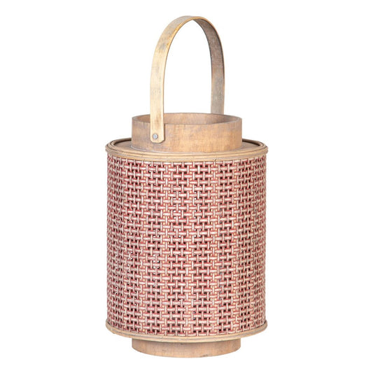 Lantern 20.5 x 20.5 x 29 cm Brown Natural fiber candle holder