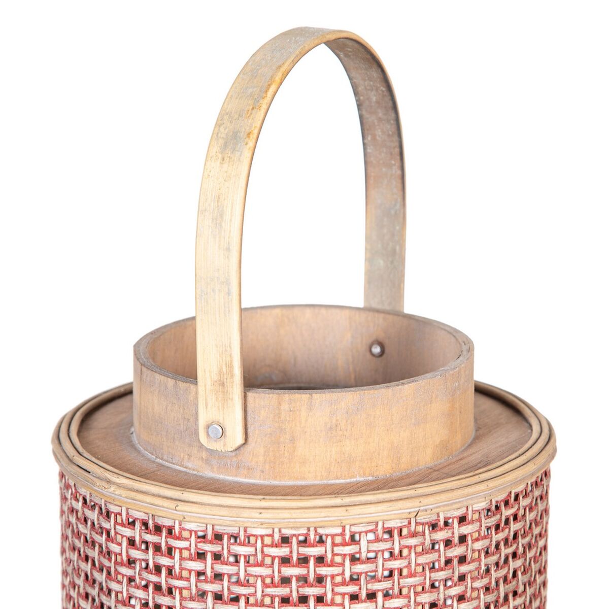 Lantern 20.5 x 20.5 x 29 cm Brown Natural fiber candle holder