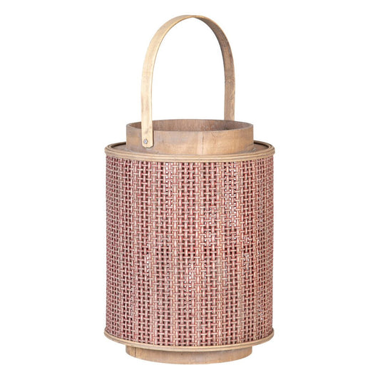 Lantern 26 x 26 x 34.5 cm Brown natural fiber candle holder