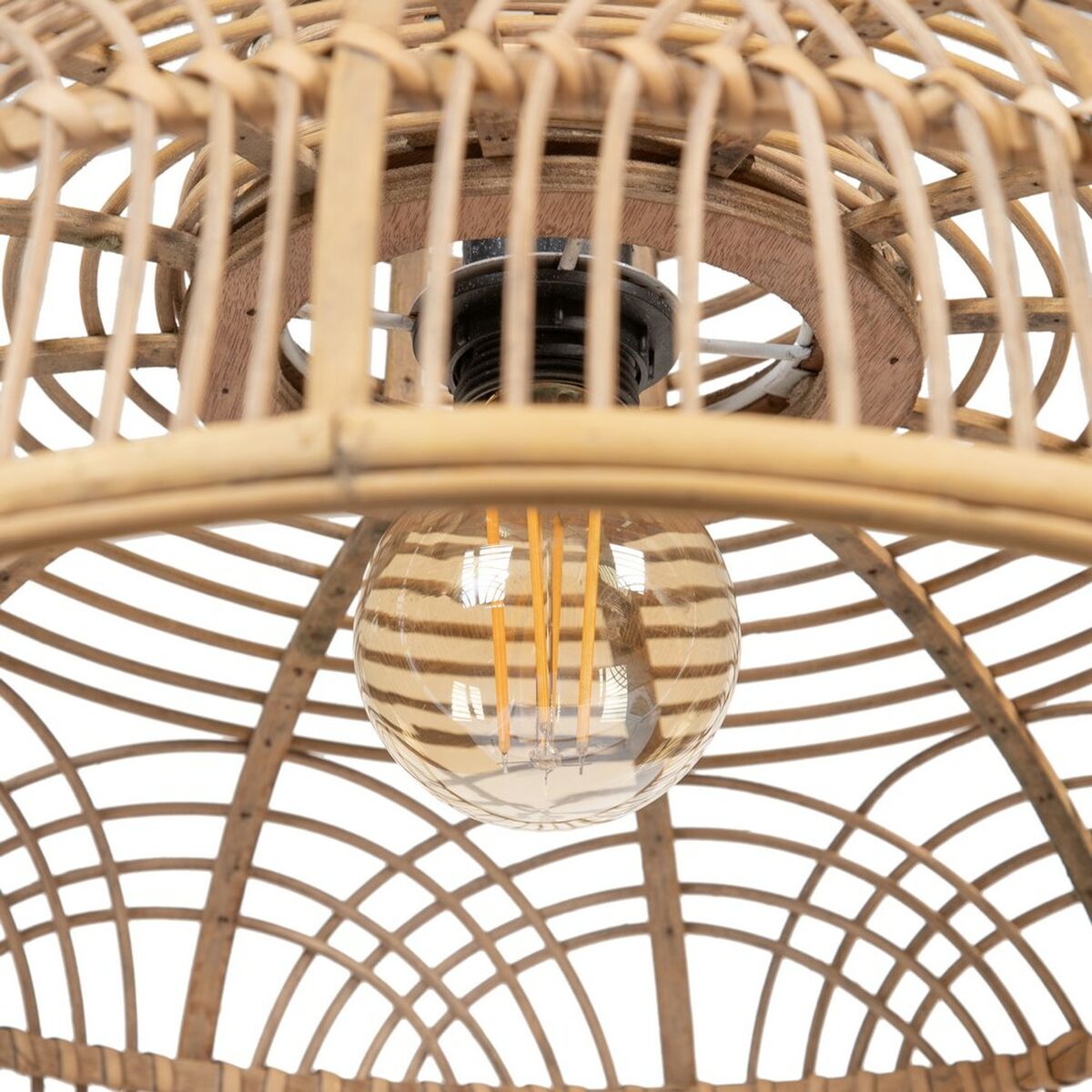 Ceiling Lamp 51.5 x 51.5 x 30 cm Natural Rattan (2 Units)