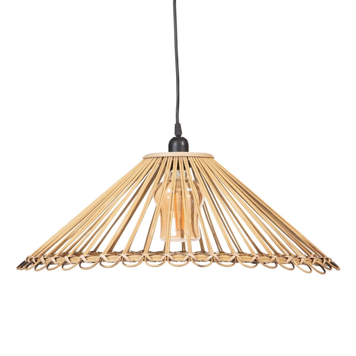 Ceiling Lamp 57 x 57 x 20.5 cm Natural Bamboo (2 Units)