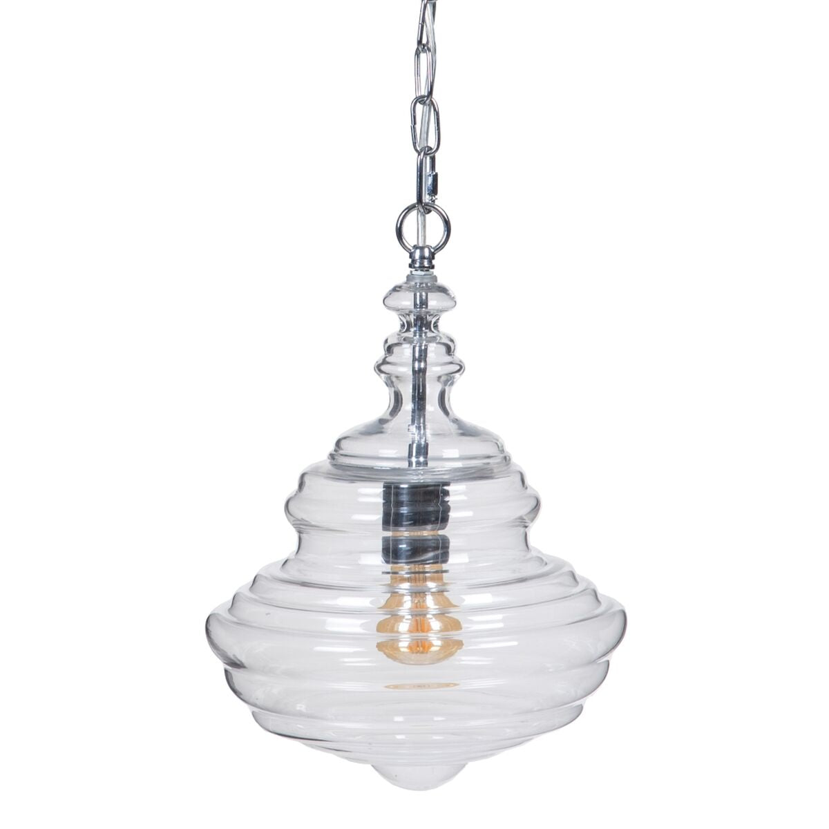 Ceiling Lamp 28 x 28 x 36 cm Glass Metal Silver