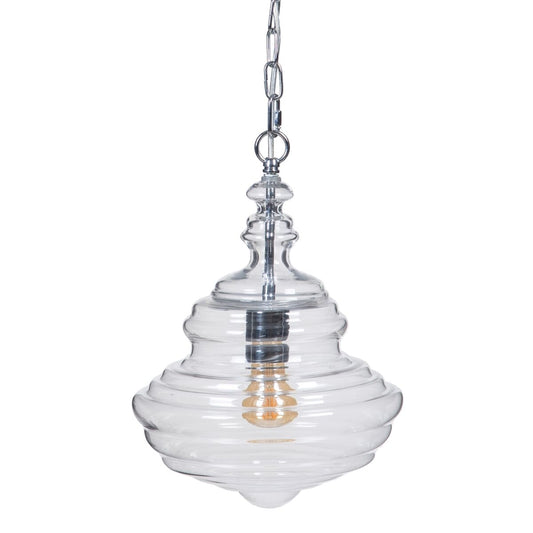 Ceiling Lamp 28 x 28 x 36 cm Glass Metal Silver