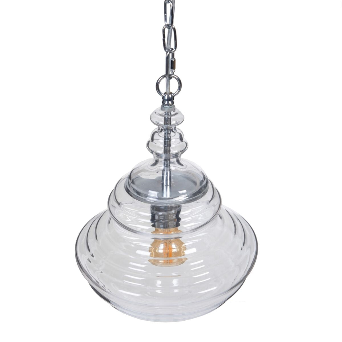 Ceiling Lamp 28 x 28 x 36 cm Glass Metal Silver