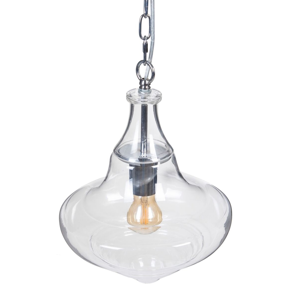 Ceiling Lamp 28 x 28 x 33 cm Glass Metal Silver