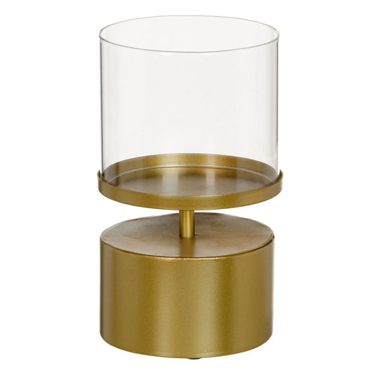 Candle holder 15.5 x 15.5 x 25 cm Glass Gold Metal