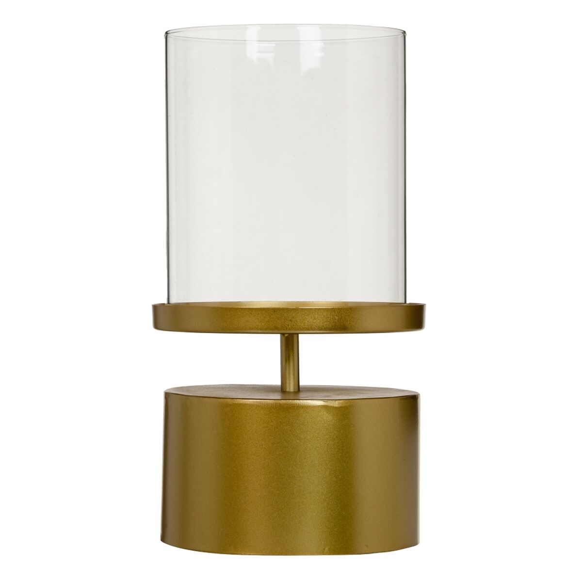 Candle holder 15.5 x 15.5 x 25 cm Glass Gold Metal