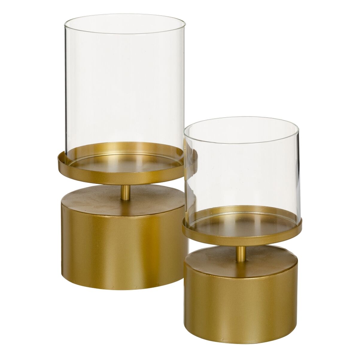 Candle holder 15.5 x 15.5 x 25 cm Glass Gold Metal