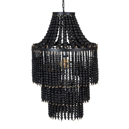 Ceiling Lamp 50 x 50 x 80 cm Black Metal Wood