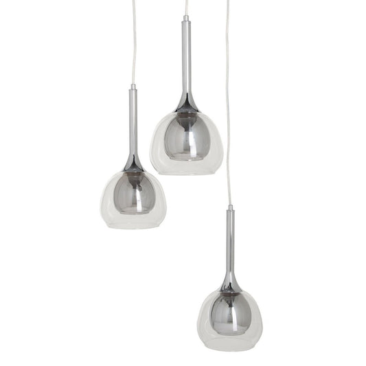 Ceiling Lamp Crystal Gray Metal 33 x 33 x 50 cm